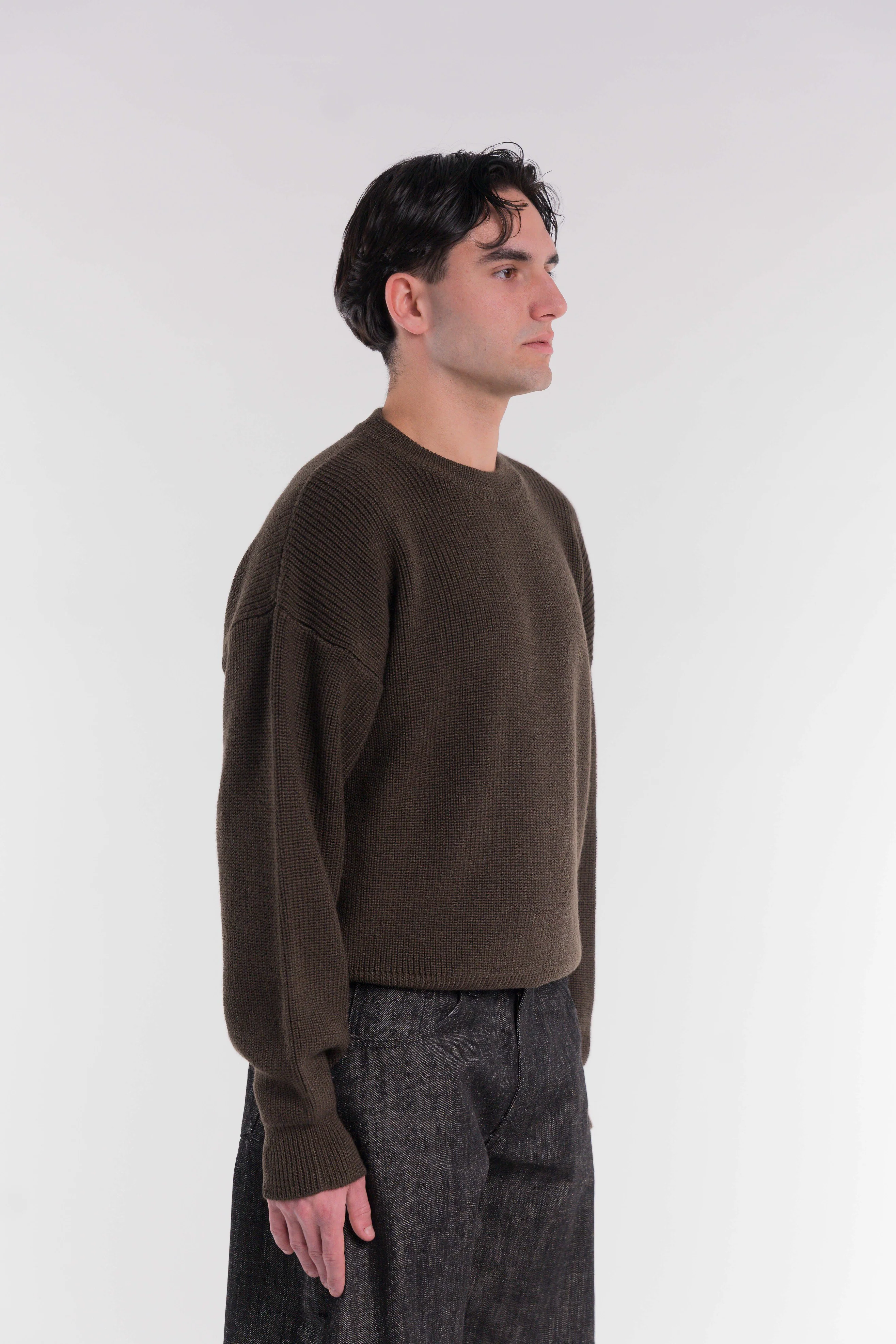 Core Merino Knit - Made in Carpi - Chocolate - Image 4