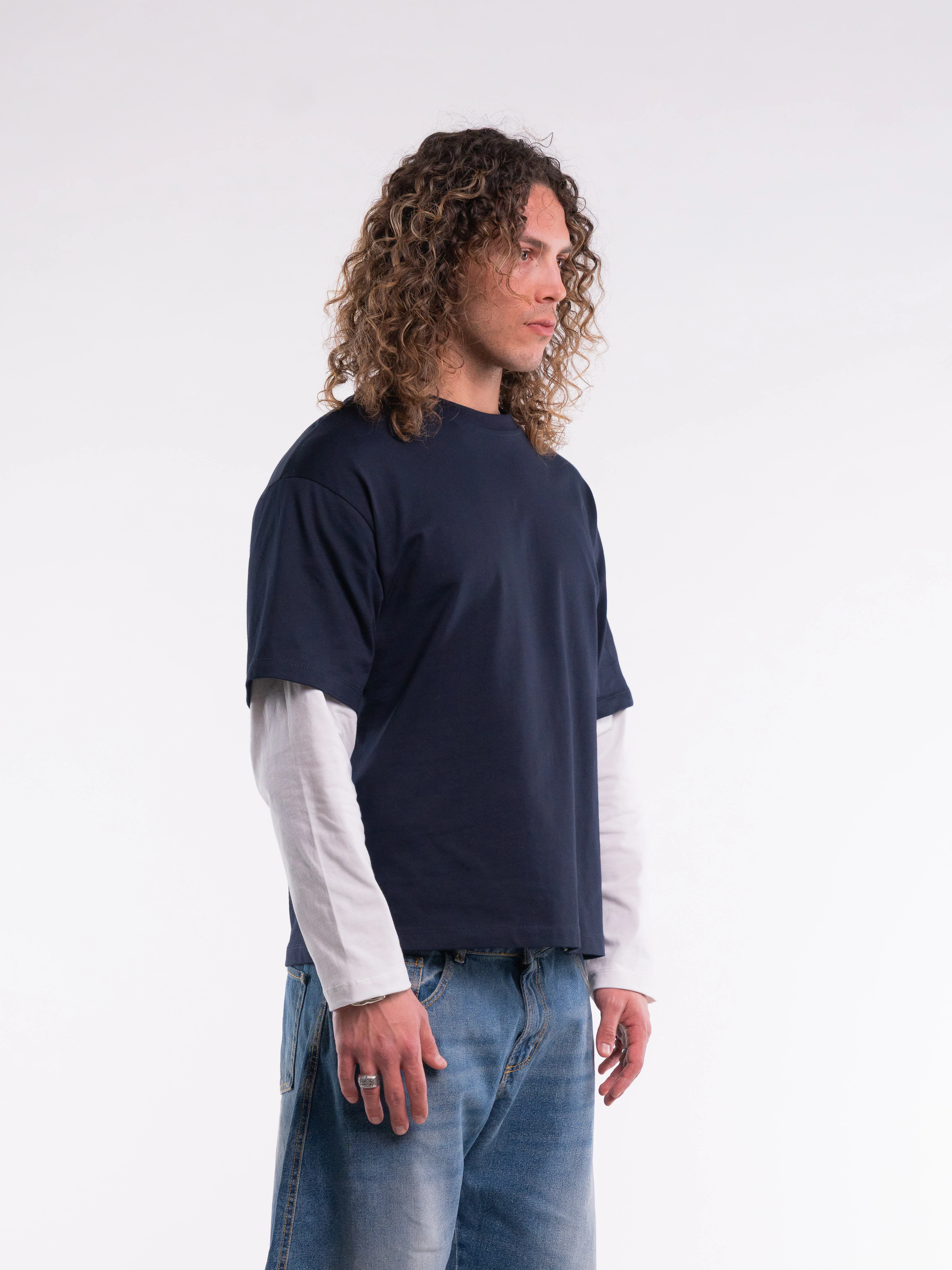 Double Long Sleeve Bicolor Navy - Image 3