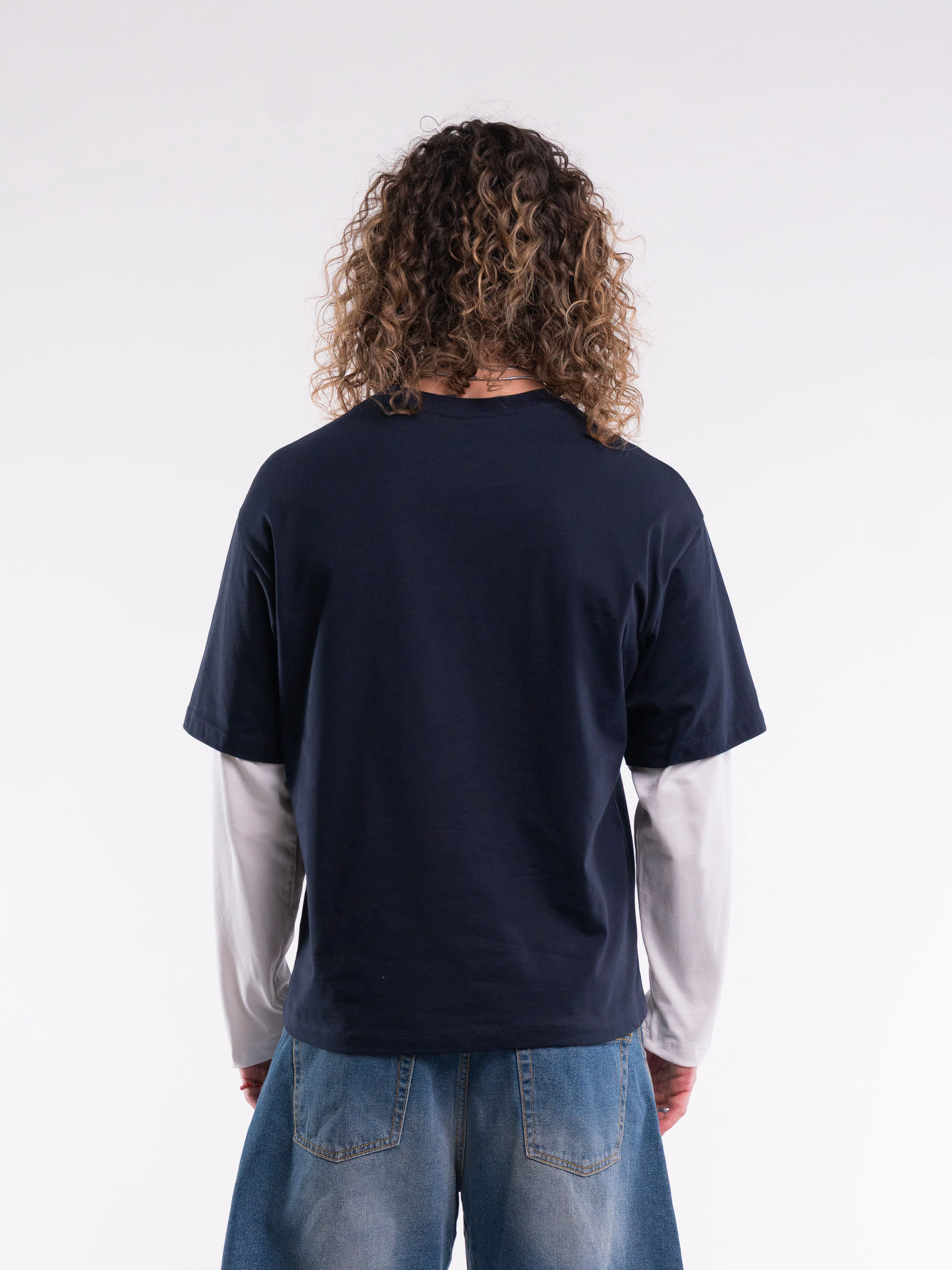 Double Long Sleeve Bicolor Navy - Image 4