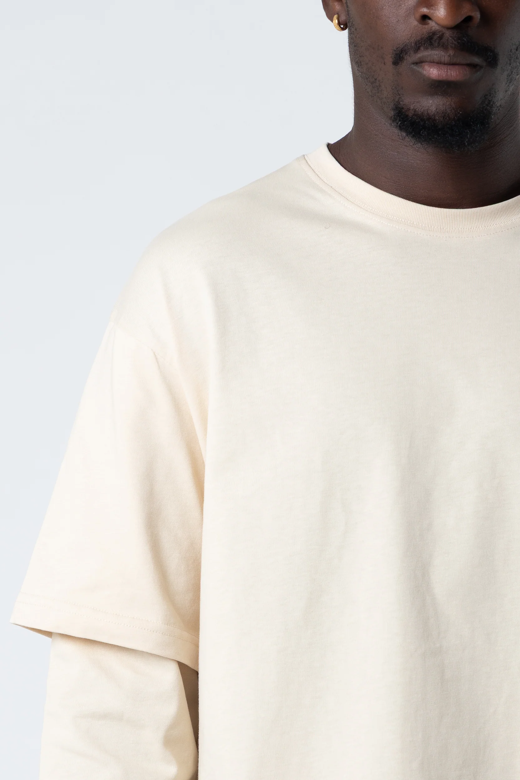 Double Long Sleeve Blanks 220GSM Sand - Image 11