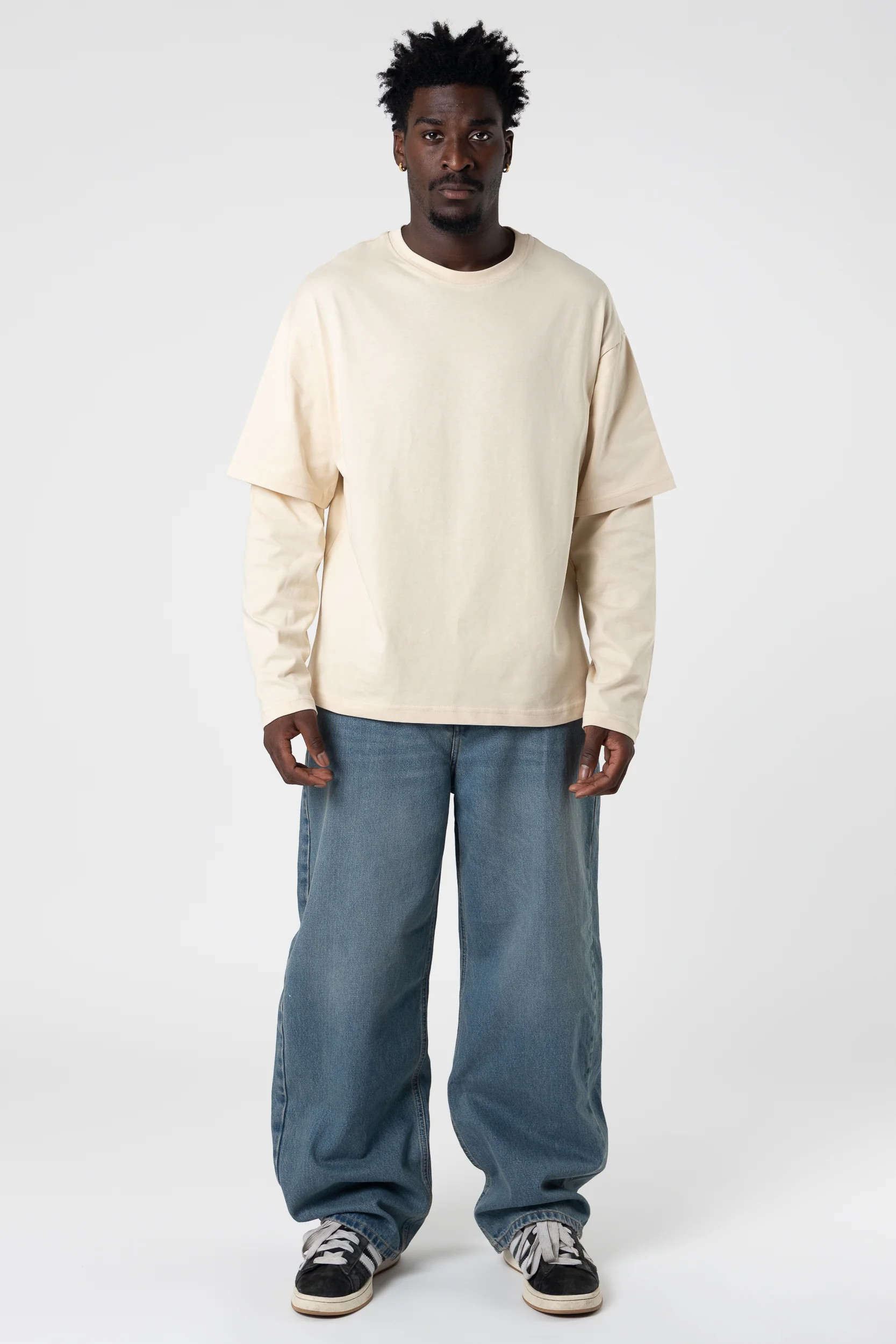 Double Long Sleeve Blanks 220GSM Sand - Image 3