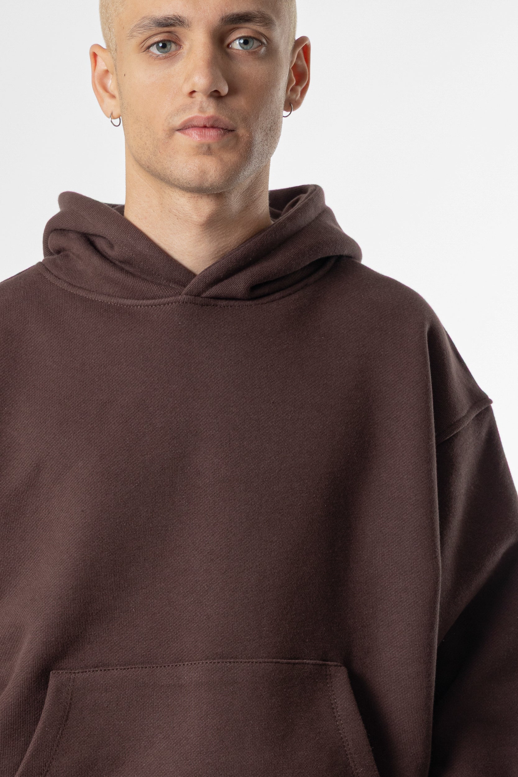 Hoodie Cropped Blanks 500GSM Dark Chocolate - Image 11