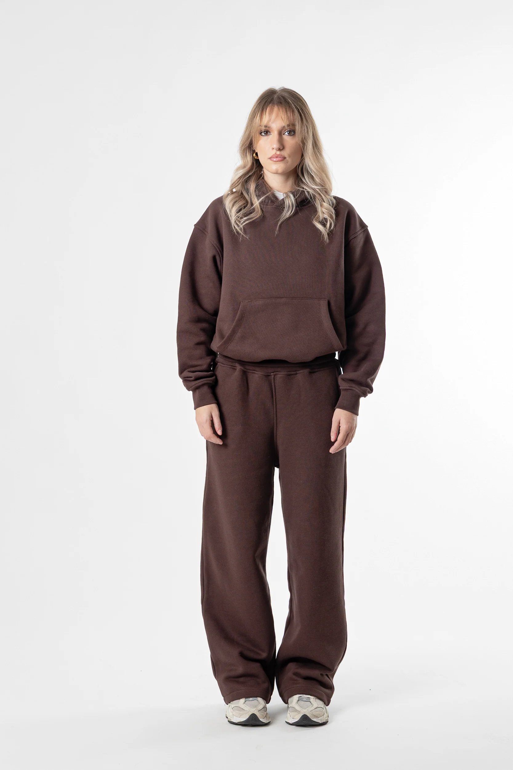 Hoodie Cropped Blanks 500GSM Dark Chocolate - Image 4