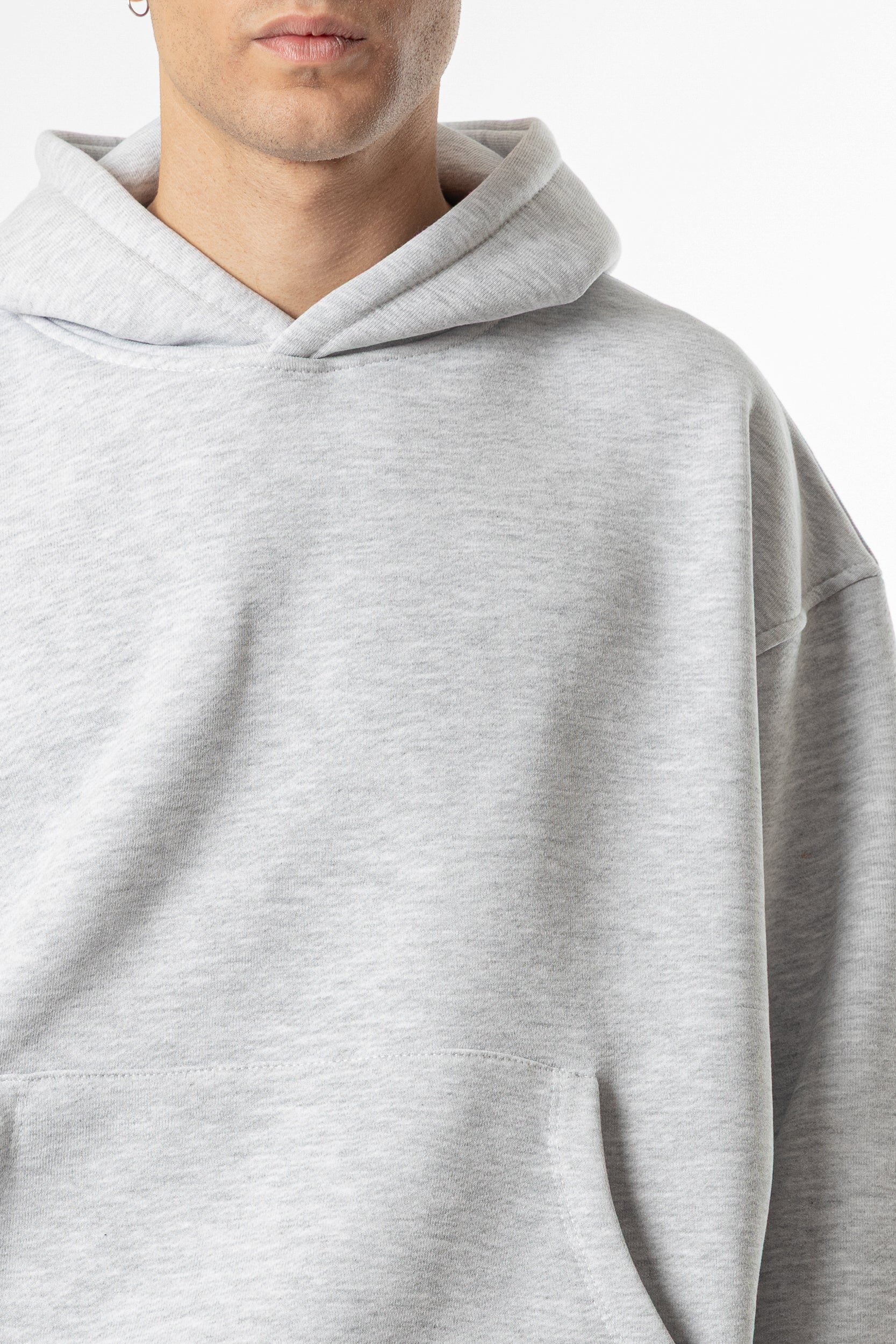Hoodie Cropped Blanks 500GSM Sport Grey - Image 5