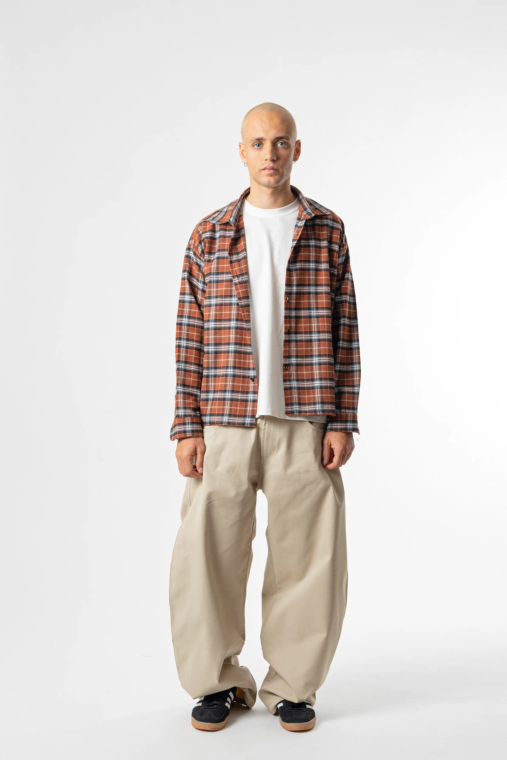 Tartan Shirt boxy fit Chocolate - Image 3