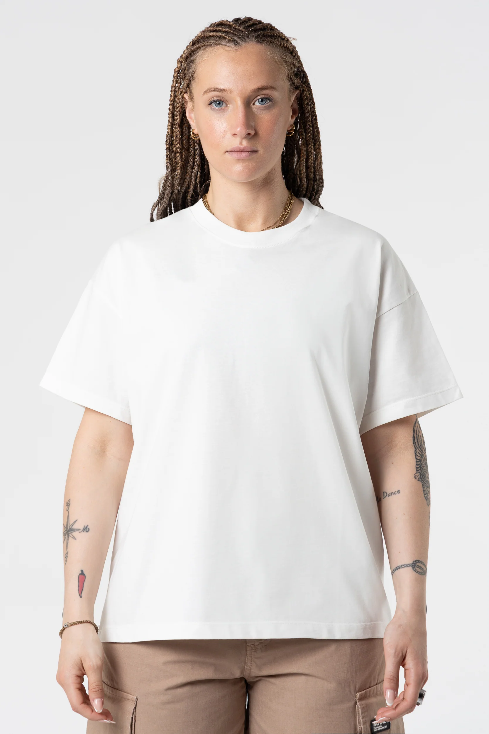 T-Shirt Blanks Boxy Fit 190GSM Sand - Image 6