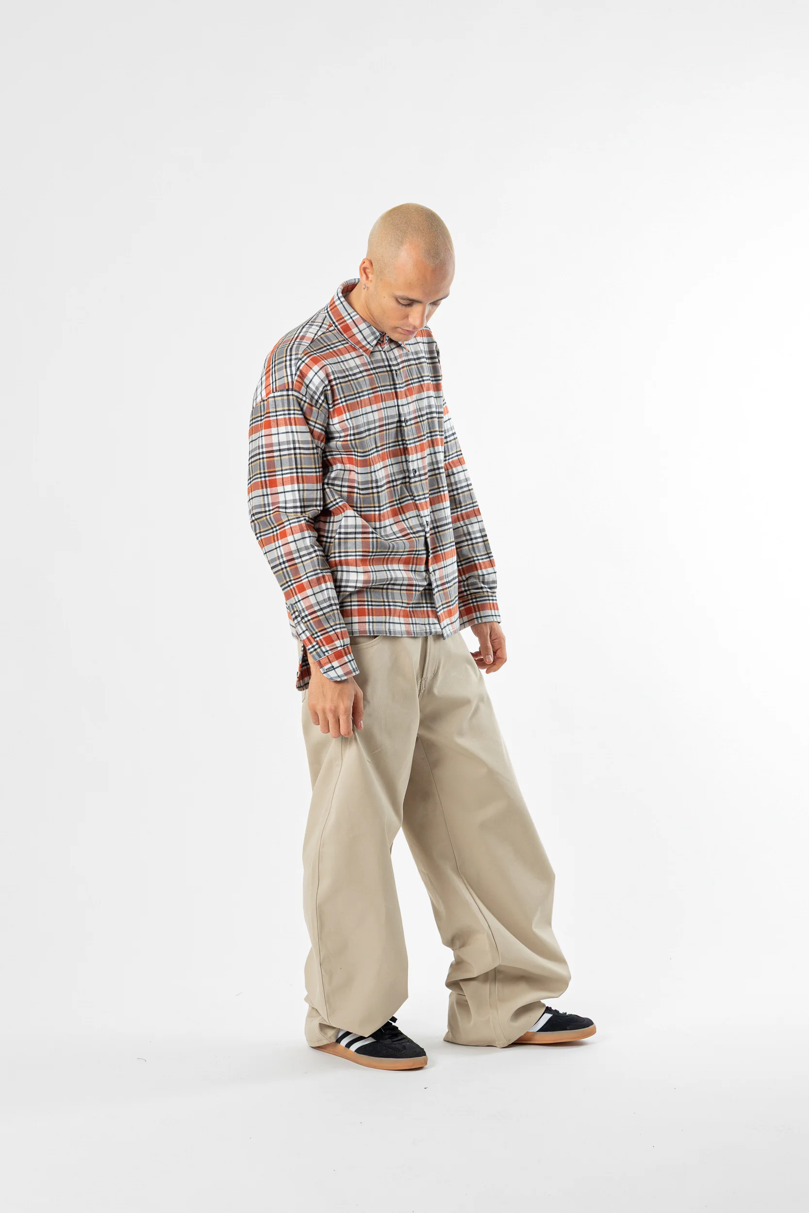 Tartan Shirt boxy fit white/red - Image 4