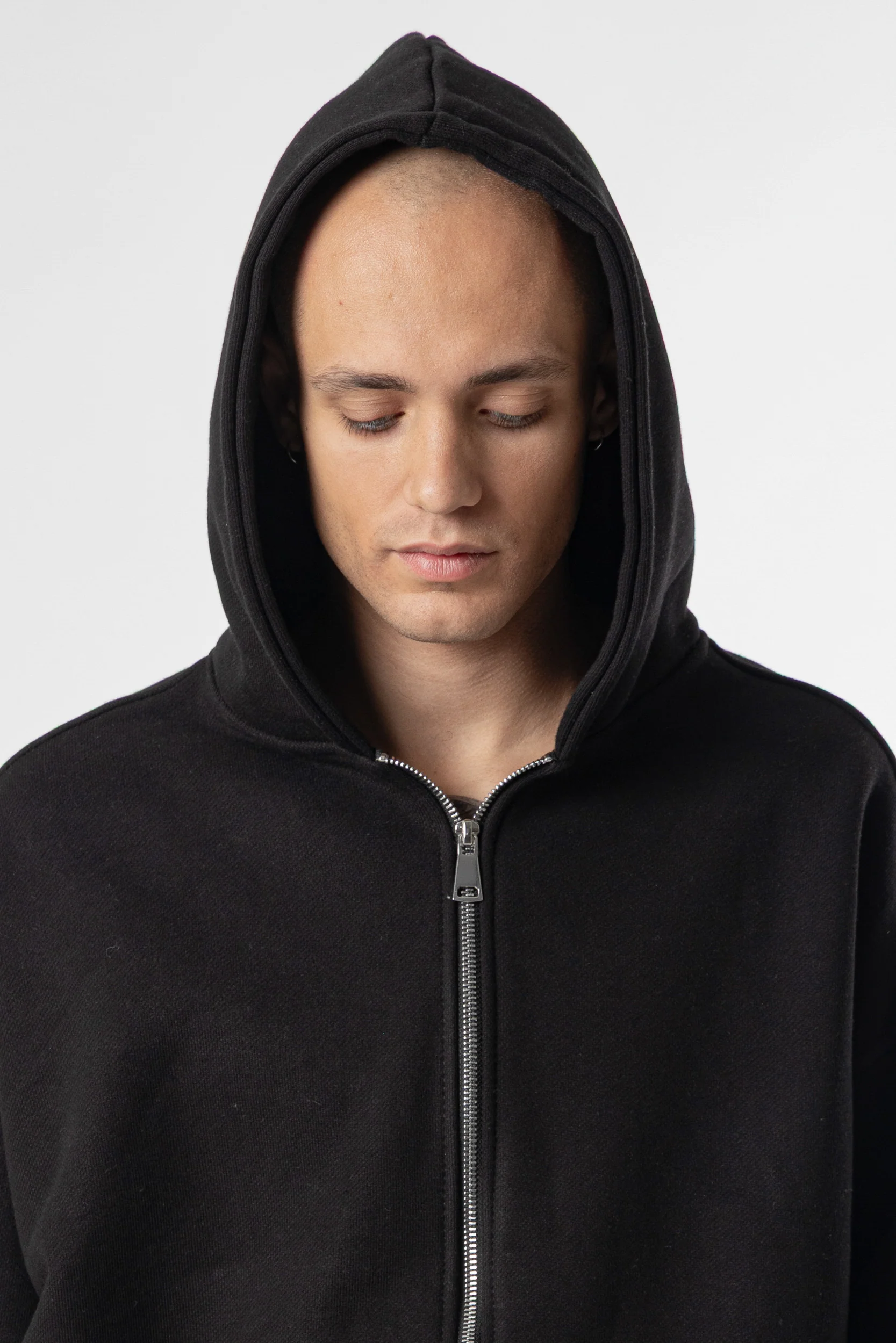 Zip Hoodie Heavy Blanks 500GSM Black - Image 11