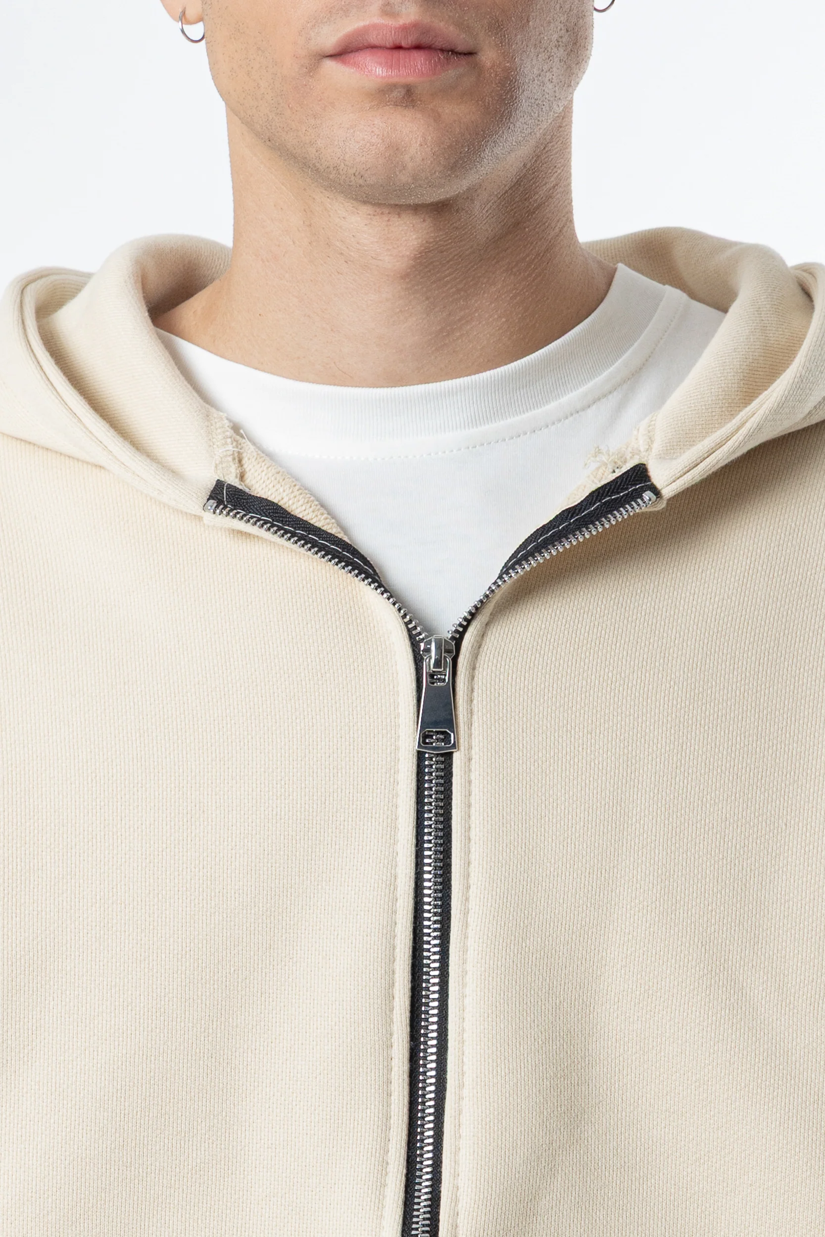Zip Hoodie Heavy Blanks 500GSM Sand - Image 3