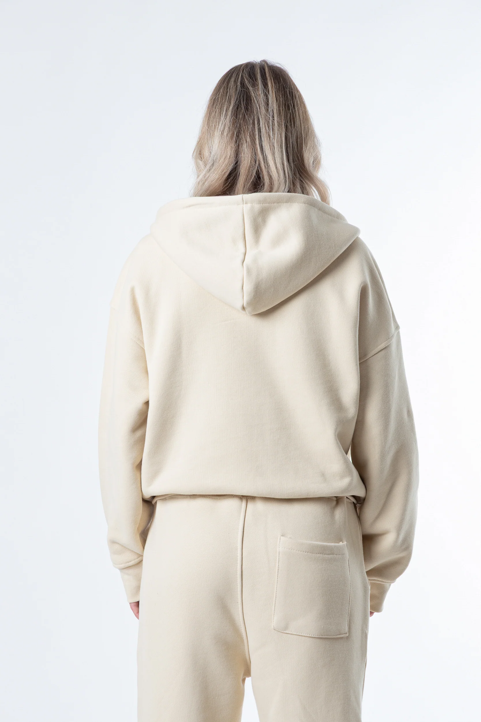 Zip Hoodie Heavy Blanks 500GSM Sand - Image 6